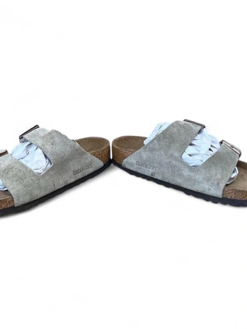 Birkenstock Arizona Taupe Suede Soft Footbed Sandals EU 38 US Women’s 7 Regular